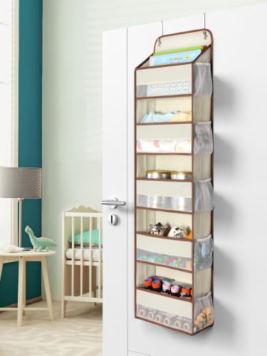 1 Pc 5 Tier Over the Door Organizer with 15 Pockets (Beige / 5 Tier)
