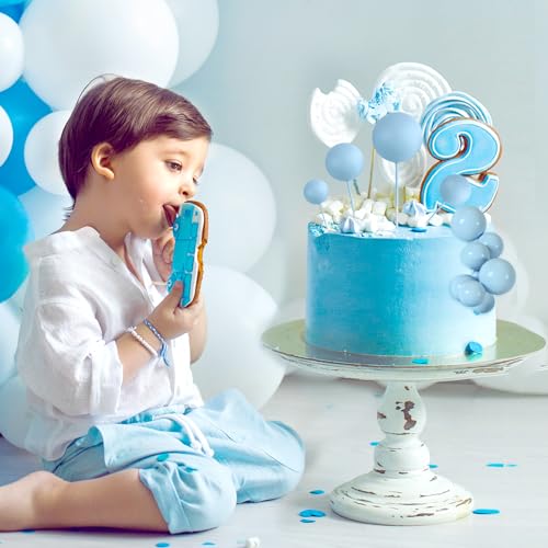 48 Pcs Balls Cake Topper Decorations Balloon Cupcake Toppers Foam Cake Topper Balls Cake Balls Decorations for Birthday Party Wedding Anniversary Cake Decorating (48 Count)