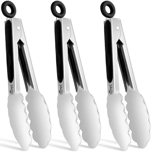 Mini Stainless Steel Kitchen Tongs for Cooking (7-Inch)