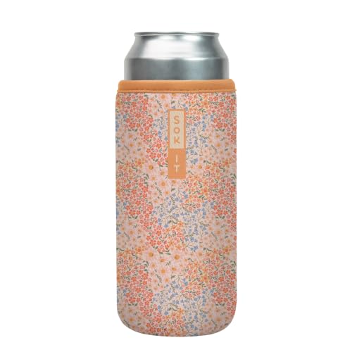 CanSok Sleeve for Beer & Soda Insulated Neoprene Cover (Dainty Florals / 25oz Can Sleeve)