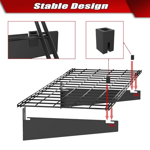 2 Pack Wall Mount Shelves (Black-15x45)