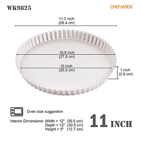 11 Inch Round Tart Pan with Removable Loose Bottom (11" with Removable Bottom)