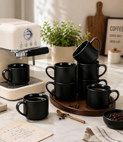 14 OZ Coffee Mugs Set of 12 (Matte Black / Set of 12(14 Ounces))