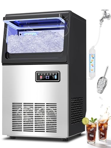 Commercial Nugget Ice Maker Machine with 12Lbs Storage Bin (Nugget Ice Undercounter-70LBS/24H)