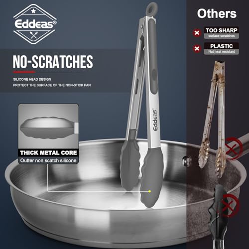 Kitchen Tongs Up To 600°F Silicone Tongs for Cooking 7 (3 Count)