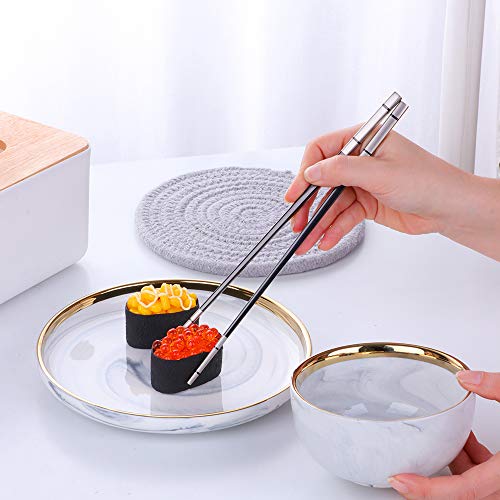 5 Pair Black Stainless Steel Chopsticks (nice black)
