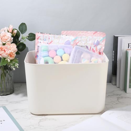 White Plastic Storage Bins (White / 14 x 10.5 x 9.5 Inch)