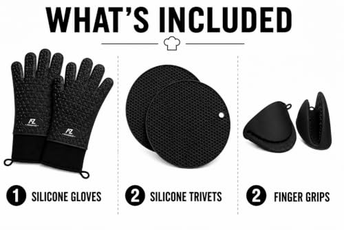 Silicone Oven Gloves (Black)
