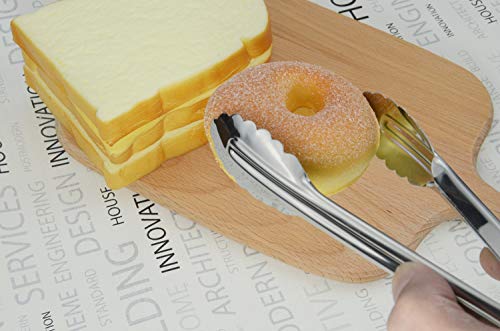 Mini Stainless Steel Serving Tongs Small Tongs Set (7" 7" 7")