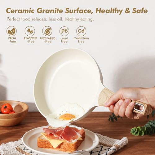 Ceramic Cookware Sets (Granite Ceramic White)