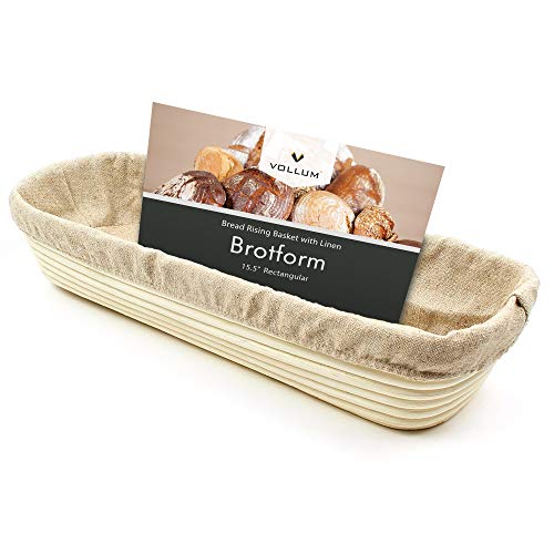 Bread Proofing Basket with Liner (15.5" x 5.5" x 3.5"H / Rectangular)