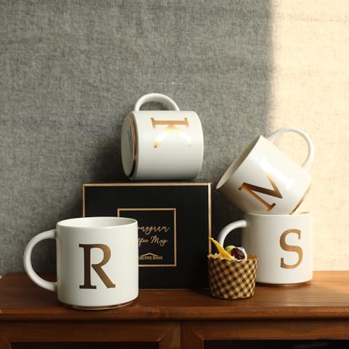Monogram Ceramic Mugs (gold-R)