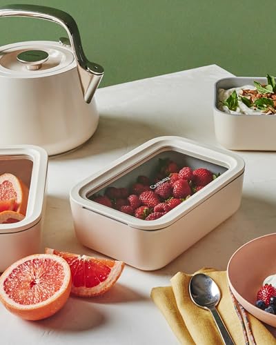 6 Piece Glass Food Storage Set with Lids (Mist / 6.6 Cup Food Storage (6x))