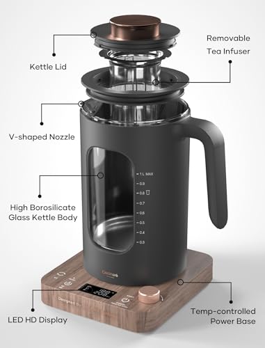 Electric Tea Kettle with Infuser (Wood)