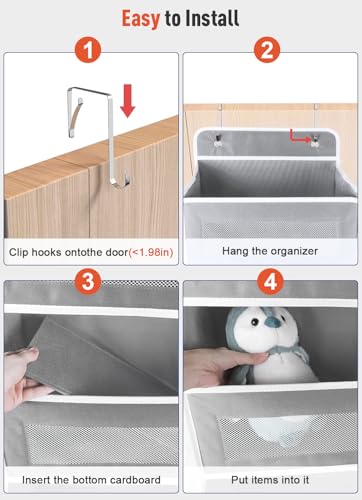 Over The Door Organizer Storage (Grey / 1 Pack)