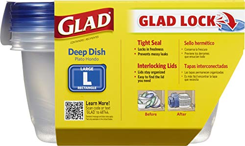 Food Storage Containers (Rectangle / 3 Count (Pack of 1))