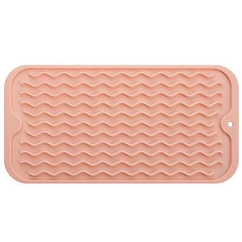 Silicone Dish Drying Mat for Multiple Usage (Pink / 12"L x 6"W)