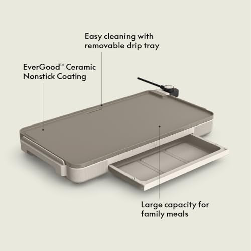 12 x 22 Electric Griddle with Warming Tray (12" x 22" / Oatmilk + Tray)