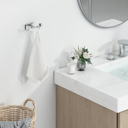 Bathroom Towel Double Hook (1 Pack / Polished Chrome)