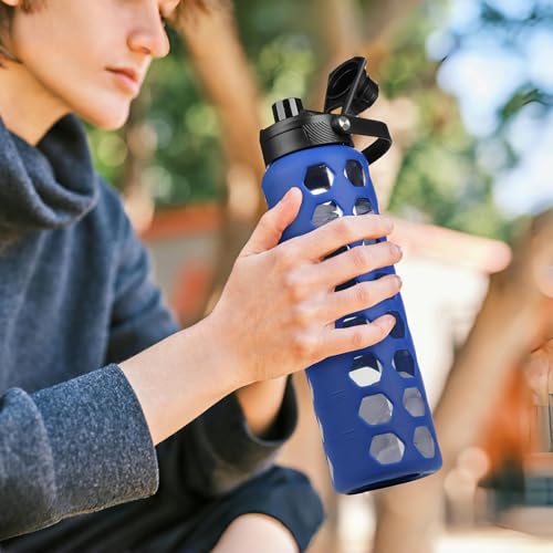 Glass Water Bottle (Bule / 32 Ounces)