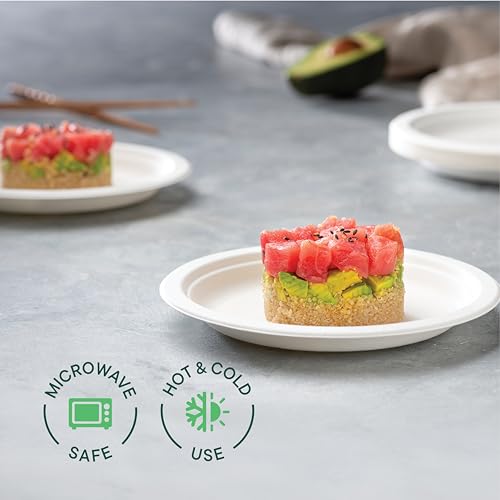100% Compostable Paper Plates 7 Inch [1000 Count] Heavy (7 inch Round -- 1000 Pack)