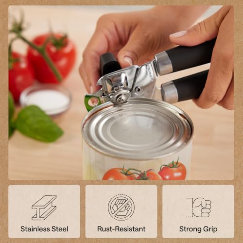 Upgraded Model Stainless Steel Manual Can Opener (Black)