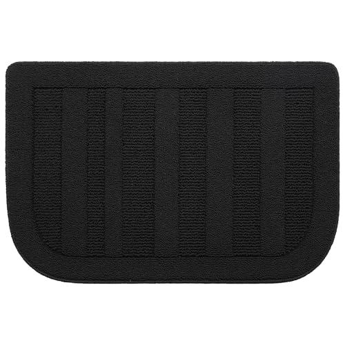 24x36 Inch Kitchen Rugs Non Slip Washable Kitchen Sink Rug (2' x 3' (Semicircular) / Black)