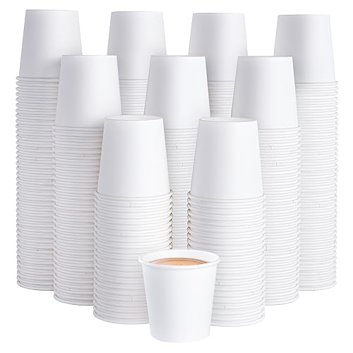300Pack 4oz Disposable Paper Coffee Cups White Hot Coffee Cups (4oz)