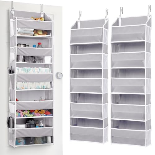 2 Pack 5 tier Over the Door Organizer Light Gray (Light Grey / 2 Pack-5 Tier)