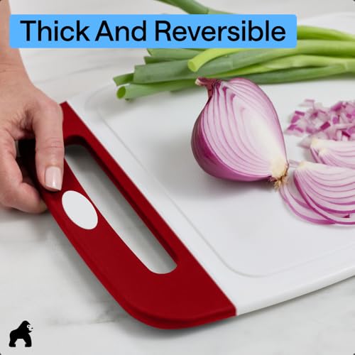 BPA Free Reversible Kitchen Cutting Board (Red/White / Large (Pack of 3))