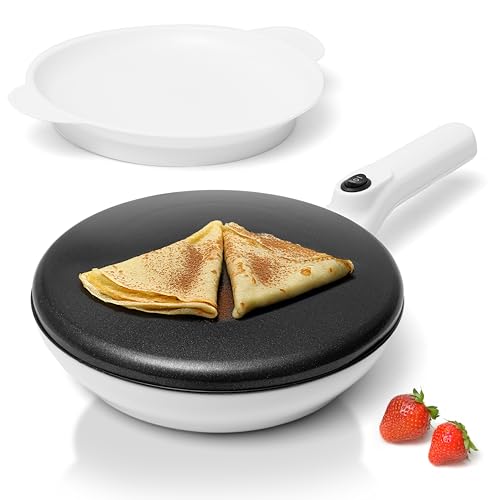 Cordless Electric Crepe Maker (8 Inch Cordless / Cordless / White)