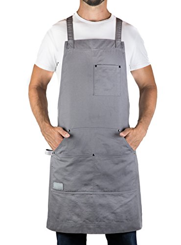 Professional Grade Chef Apron for Men and Women (Grey)