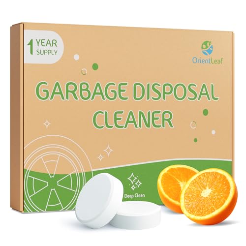 Garbage Disposal Cleaner and Deodorizer Tablets 20g 1 Year Supply Citrus Foaming Tablets for Garbage Disposal (12 Count (Pack of 1))