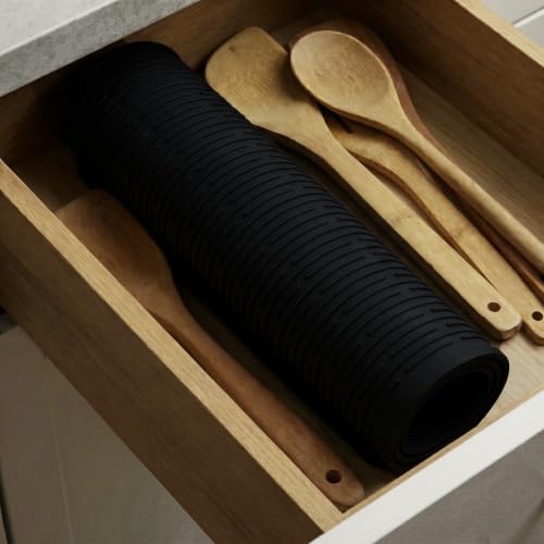 Silicone Dish Drying Mat for Multiple Usage (Black / 36"L x 18"W)
