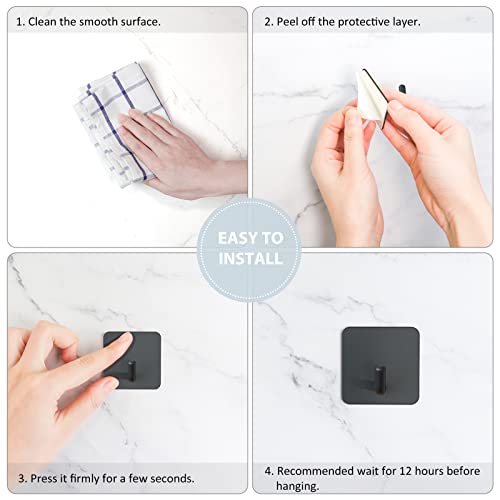Adhesive Hooks for Shower Wall (Black)
