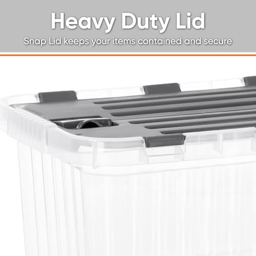 Clear Storage Boxes with Attached Lids (6 Pack)
