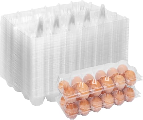 60Pack Jumbo Egg Cartons Duck Egg Cartons Extra Large Egg Containers (60Pack-2x6Grids)