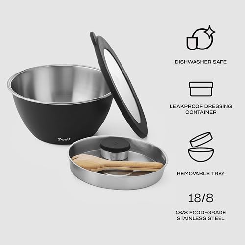 Stainless Steel Salad Bowl Kit XL 184oz (Onyx / 184oz)