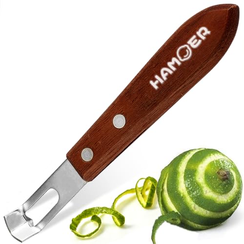 Channel Knife for Cocktails Lemon Citrus Twist Tool Wooden Handle