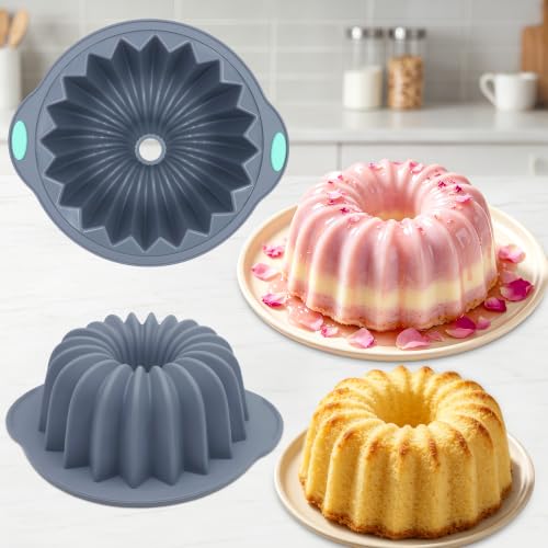 4 Pieces Silicone Cake Pan (4pcs waterfall cake pan(10 Cups))