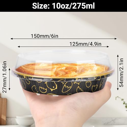 Mini Pie Pans with Lids (Black/Gold)