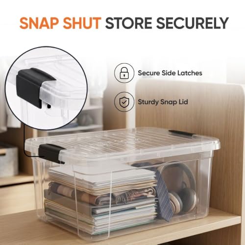 21 Quart Clear Plastic Storage Boxes with Lids (21 Quarts)