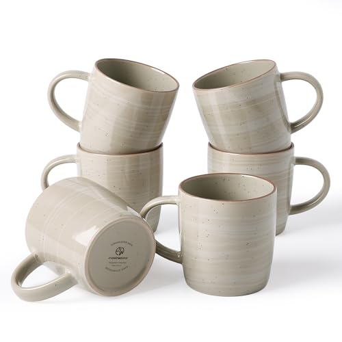 Coffee Mugs Set of 6 (Meteor-Matcha Green / 6 Count (Pack of 1))