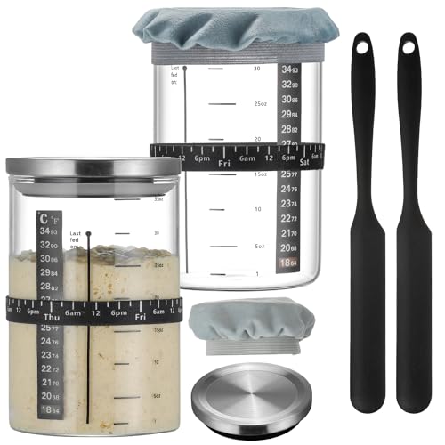 Sourdough Starter Jar (Steel Lid-2 Pack)