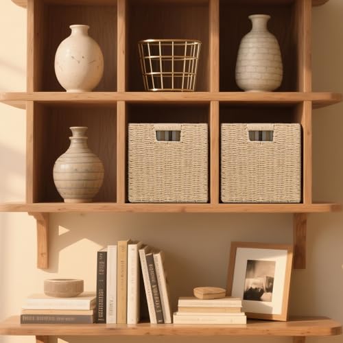 Wicker Storage Baskets for Organizing (Natural 11 inch)