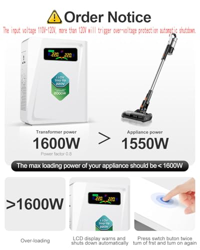 Step Up Transformer 110v to 220v 2000w Voltage Converter (Step Up / 2000W)