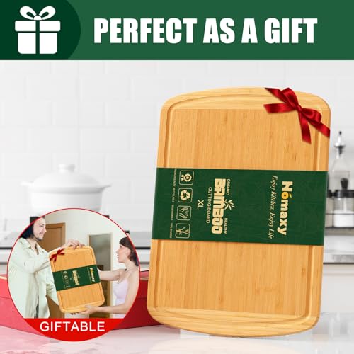 Extra Large Bamboo Cutting Boards for Kitchen (Two-Tone / 18"L x 12.5"W)