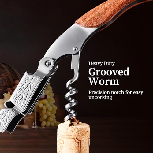 Wine Opener Wine key (Grape leaf patterned rosewood / Standard)
