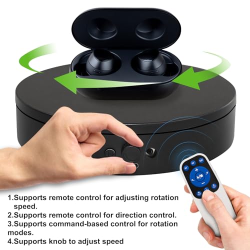Motorized Rotating Display Stand with Remote (7.87inch/Black/11Lbs Load)