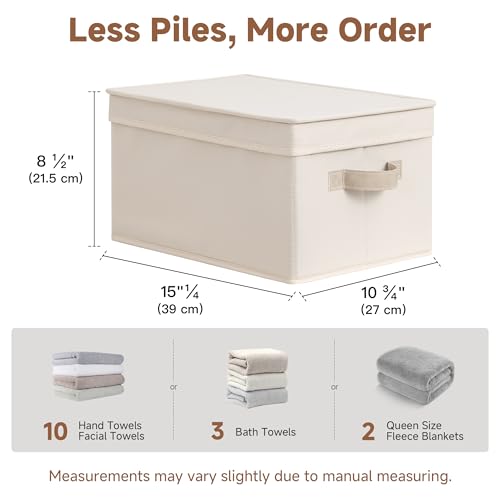 Storage Bins with Lids (Cream White / Large)
